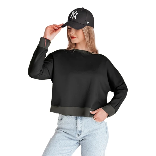 Sieviešu melna blūze ar kulonu Nubiss RY2802