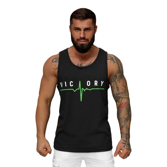 Vīriešu melns bezmugurnieku t-krekls Victory JS/8B1703/3Z