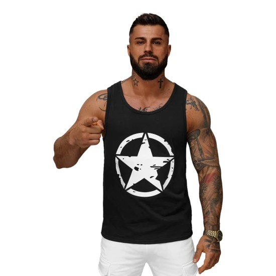 Vīriešu melns T-krekls bez piedurknēm West JS/8B1706/3Z