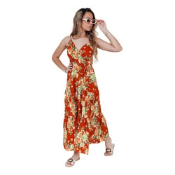 Sieviešu sarkana gara kleita Missblossy