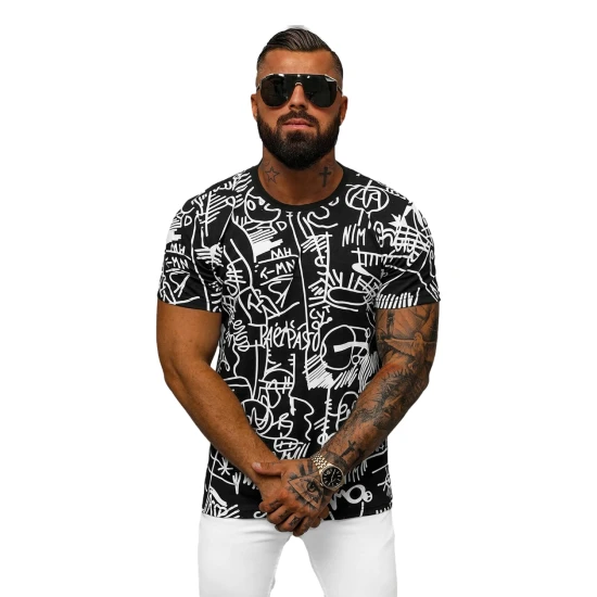 Vīriešu melns krekls Line O/T1269/3