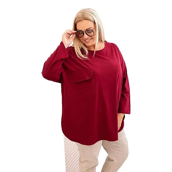 Women's burgundy blouse Margo PLUS size for women