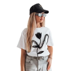 Sieviešu balts Petinia T-krekls