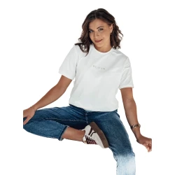 Sieviešu balts T-krekls Woman