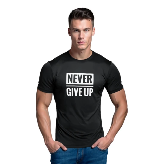 Vīriešu melns t-krekls Stay strong T-krekls ar saukļiem