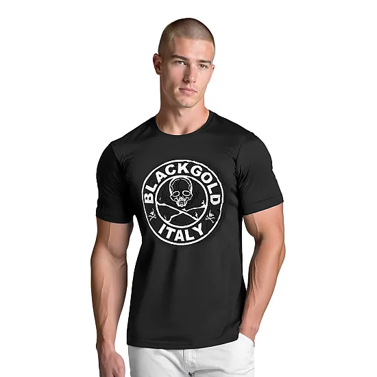 Men's black T-shirt Blackgold T-shirt with slogans