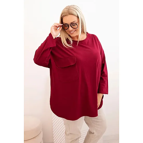 Women's burgundy blouse Margo PLUS size for women