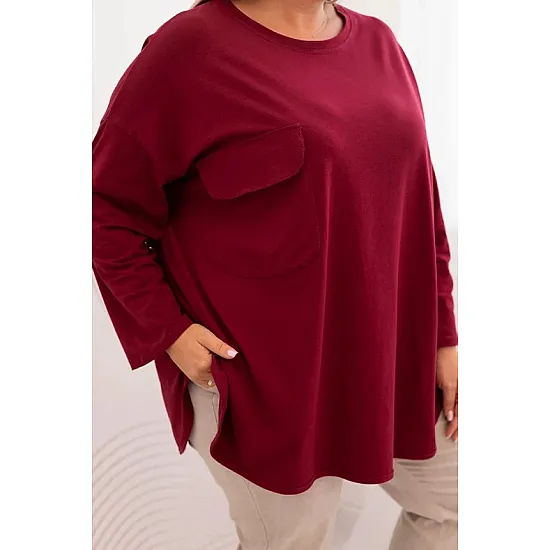 Women's burgundy blouse Margo PLUS size for women