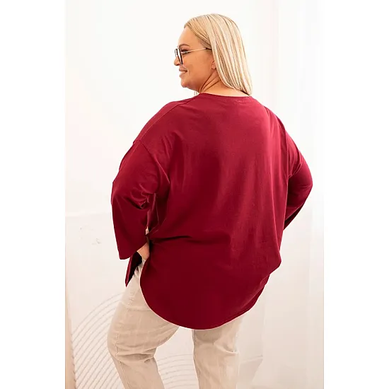 Women's burgundy blouse Margo PLUS size for women