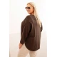 Sieviešu brūna blūze Margo PLUS izmērs sievietēm