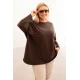Sieviešu brūna blūze Margo PLUS izmērs sievietēm