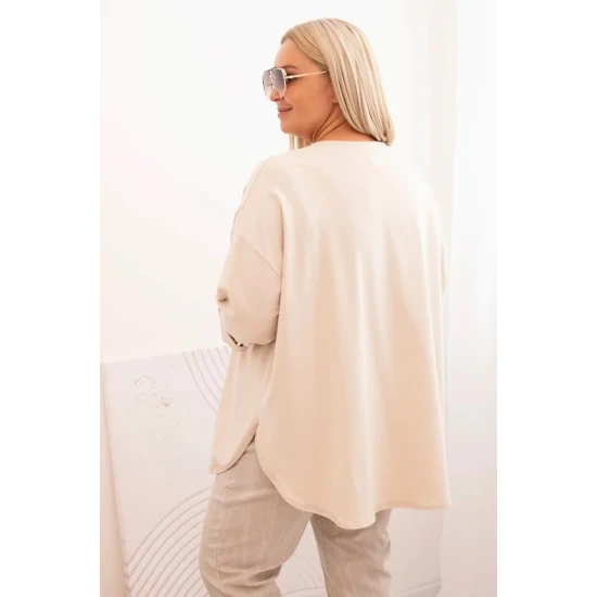 Sieviešu gaiši brūna blūze Margo PLUS izmērs sievietēm