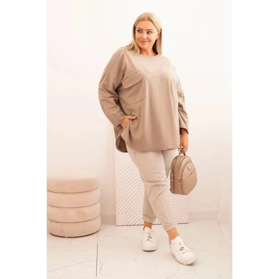 Sieviešu brūna blūze Margo PLUS izmērs sievietēm