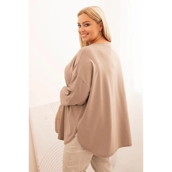 Sieviešu brūna blūze Margo PLUS izmērs sievietēm