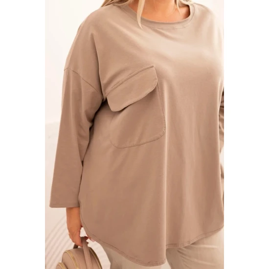 Sieviešu brūna blūze Margo PLUS izmērs sievietēm