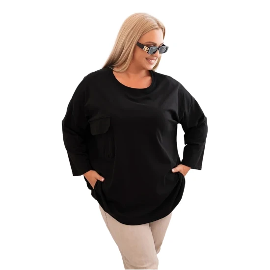 Sieviešu melna blūze Margo PLUS izmērs sievietēm