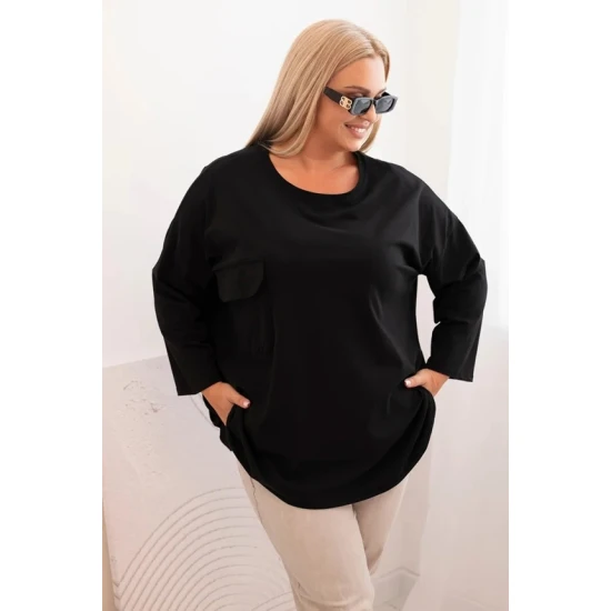 Sieviešu melna blūze Margo PLUS izmērs sievietēm