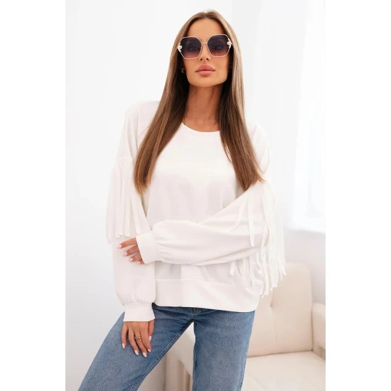 Sieviešu balts džemperis Melinda Džemperi bez kapuciņiem