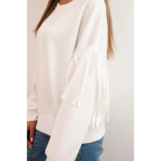 Sieviešu balts džemperis Melinda Džemperi bez kapuciņiem