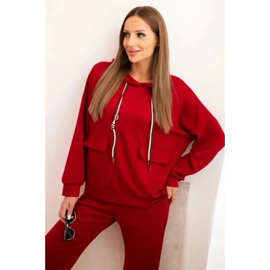 Sieviešu sarkans brīvā laika kostīms Nela Sieviešu uzvalki