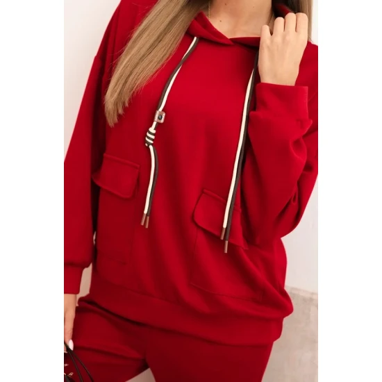 Sieviešu sarkans brīvā laika kostīms Nela Sieviešu uzvalki