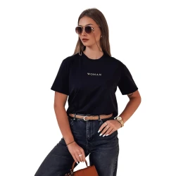 Sieviešu melns T-krekls Woman