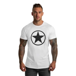 Vīriešu balts T-krekls ar zvaigzni