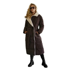 Sieviešu stepēta brūna jaka Charlot