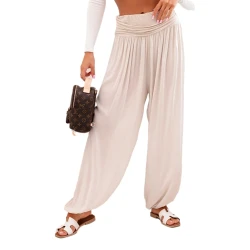 Sieviešu brūnas bikses ar ielocēm Prosa