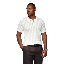 Vīriešu balts polo krekls Elegants