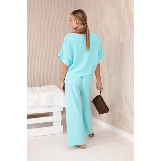 Sieviešu zilais komplekts Folk Sieviešu uzvalki