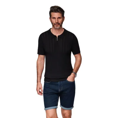 Vīriešu melns polo krekls Elegants POLO T-krekls