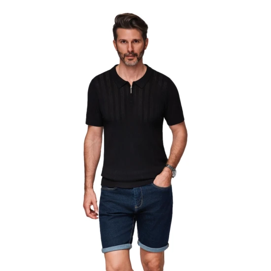 Vīriešu melns polo krekls Elegants POLO T-krekls