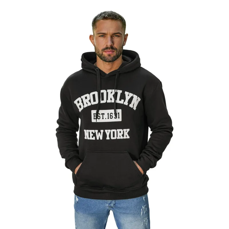 Vīriešu melns džemperis Brooklyn Vīriešu džemperi| Džemperi tiešsaistē