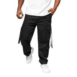 Vīriešu platas melnas bikses Erven