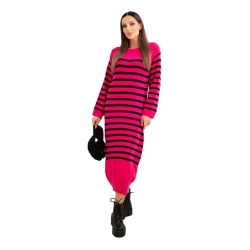 Sieviešu svītraina rozā kleita Ender