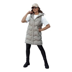 Sieviešu stepēta brūna jaka ar kapuci Lily