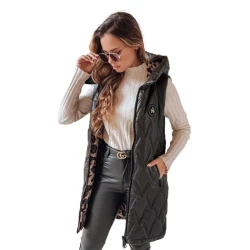 Sieviešu melna divpusējā veste Bora