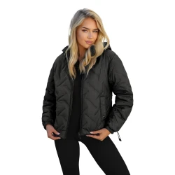 Sieviešu melna jaka ar kapuci Lamir