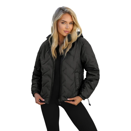 Sieviešu melna jaka ar kapuci Lamir Sieviešu jakas