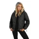 Sieviešu melna jaka ar kapuci Lamir