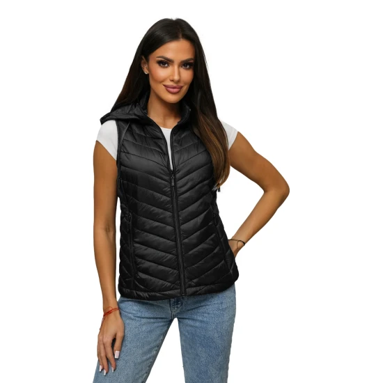 Sieviešu melna jaka ar kapuci Percy Sieviešu vestes