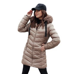 Sieviešu brūna stepēta jaka Crystal