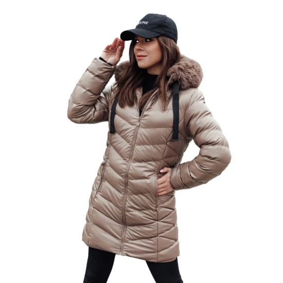 Sieviešu brūna stepēta jaka Crystal Sieviešu jakas