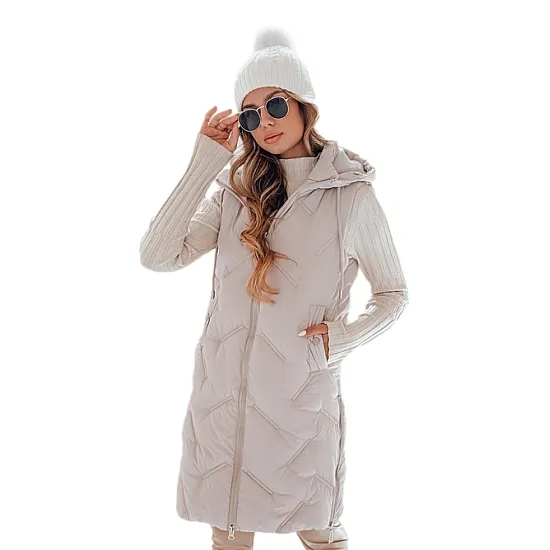 Sieviešu brūna gara veste Lino Sieviešu vestes