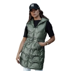 Sieviešu zaļa jaka ar kapuci Dona