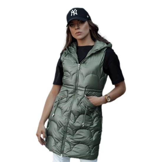 Sieviešu zaļa jaka ar kapuci Dona Sieviešu vestes