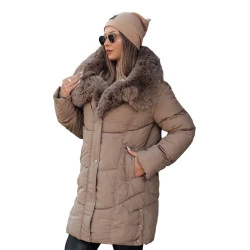 Sieviešu tumši brūna ziemas jaka Niki