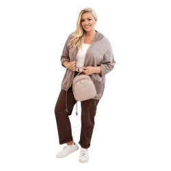 Sieviešu pelēks džemperis ar kapuci Alba