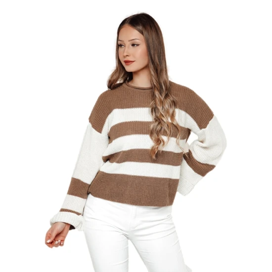 Sieviešu brūns/balts džemperis Tango Sieviešu džemperi